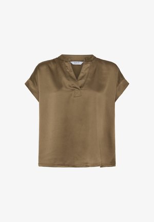 b.young, BYSELITA V PLACKET NECK - T-shirt basic - sepia