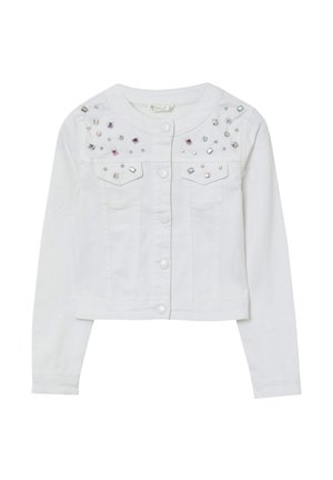 CON APPLICAZION - Jeansjacke - bianco neve