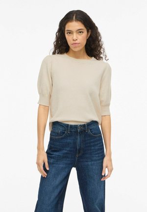 VIRIL 2/4 SLEEVE O-NECK - T-shirts basic - super light natural melan