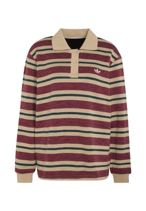 adidas Originals, STRIPE KNITTED POLO - поло риза - shadow red