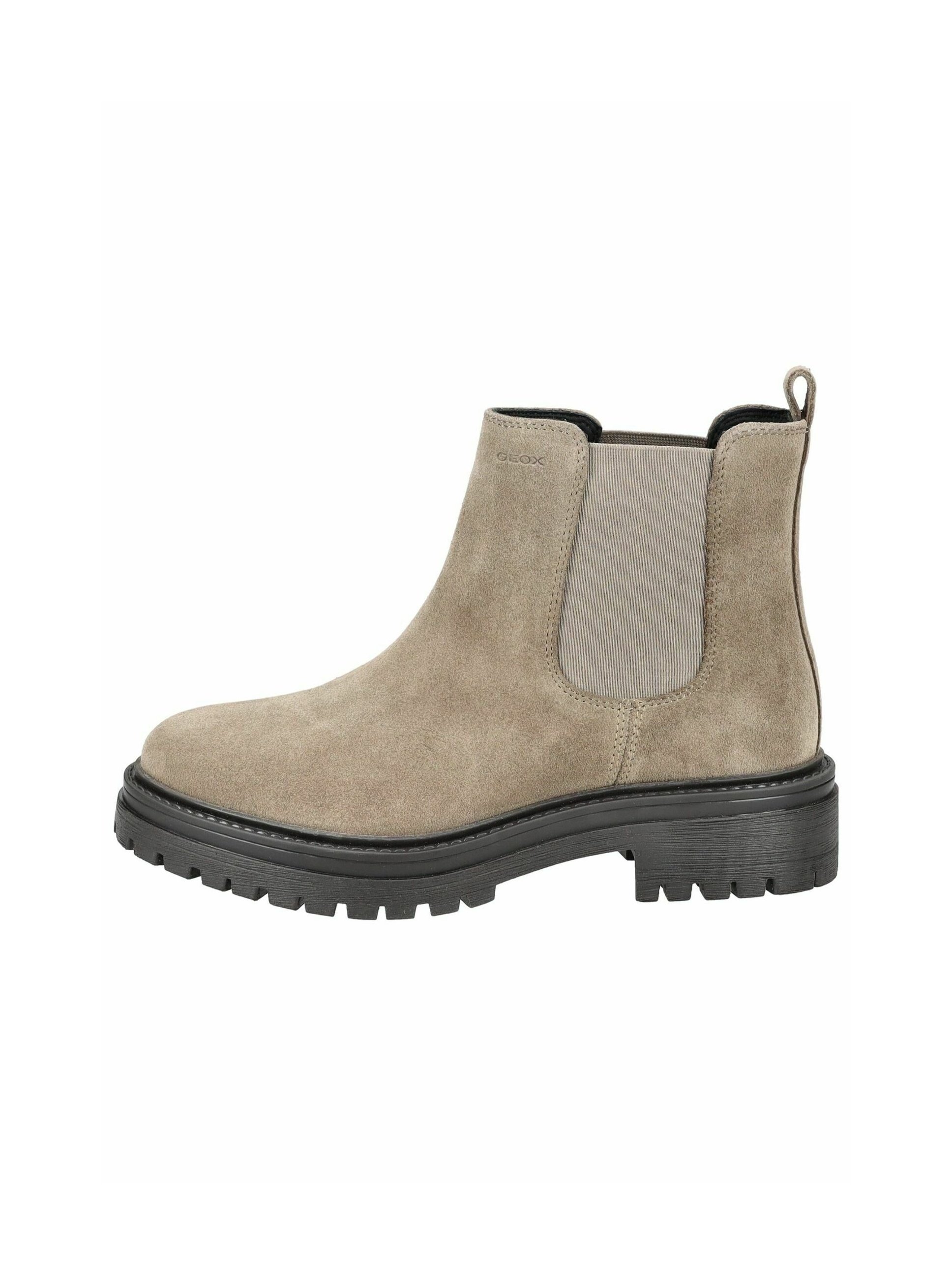 Bottines GEOX Daim Beige Foncé Taille 38 - Talon Compensé Caché 6 Cm