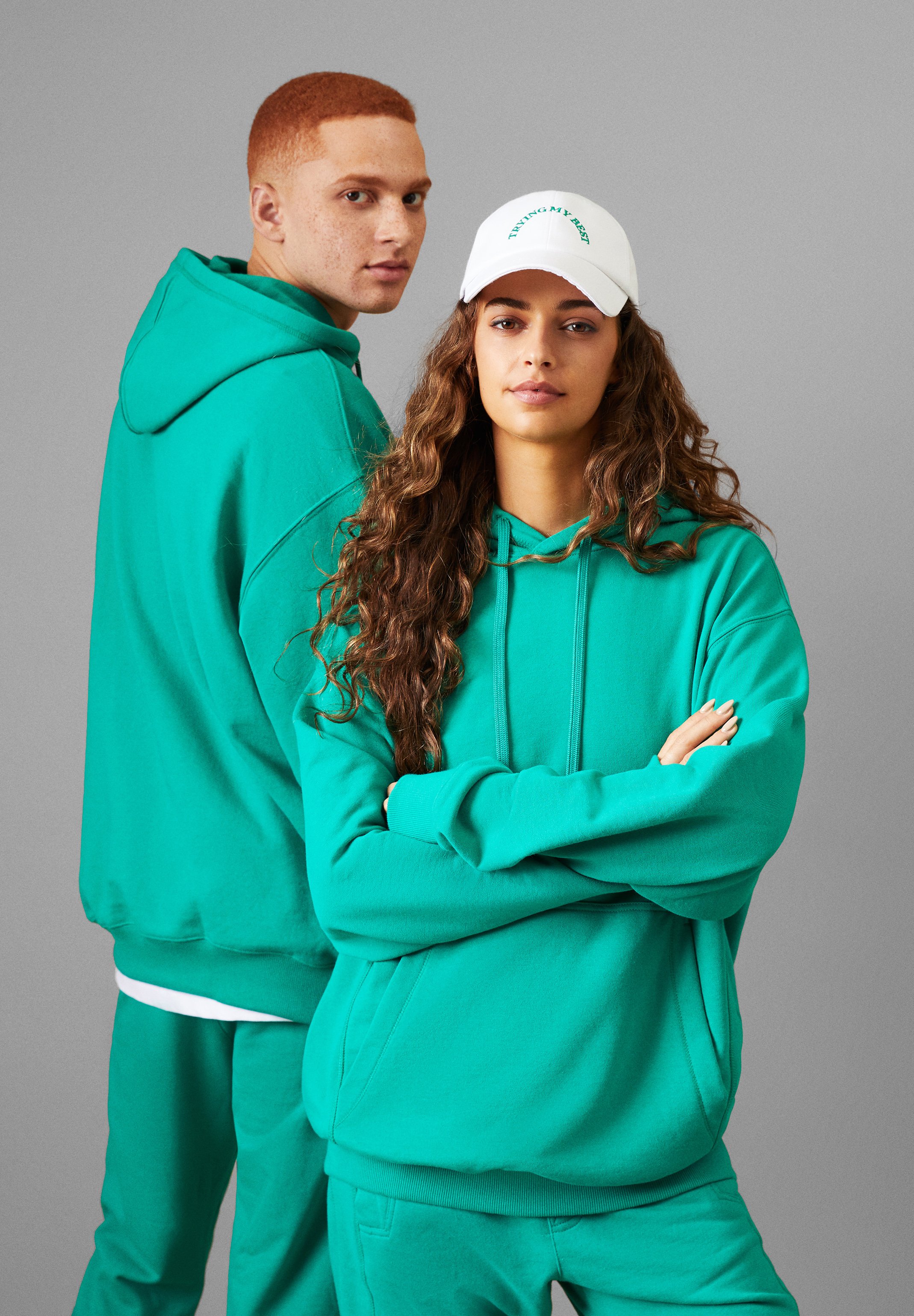 Bershka Felpa con cappuccio - green/verde - Zalando.it