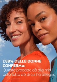 Due donne sorridenti, una con i capelli ricci scuri e l'altra con la pelle scura e liscia. Indossano abiti vivaci contro uno sfondo di cielo blu.