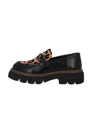 Slip-ons - schwarz leo braun
