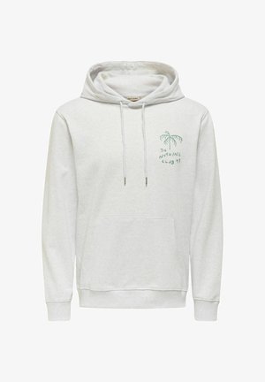 Siva dukserica od mekanog materijala, sa kengurskim džepom i grafikom palme na prsima sa natpisom "DO NOTHING CLUB 97".