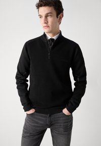 BOSS ZHINE - Stickad tröja - black