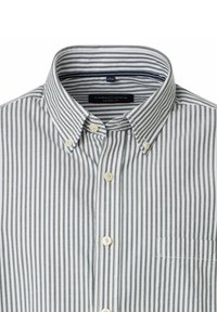 Gestreepte button-up shirt in grijs en wit katoen, met een puntige kraag, een borstzak en een casual pasvorm.