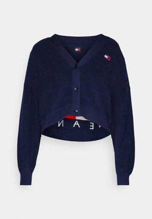 Tommy Jeans FLAG BADGE CARDIGAN - Strickjacke - dark night navy