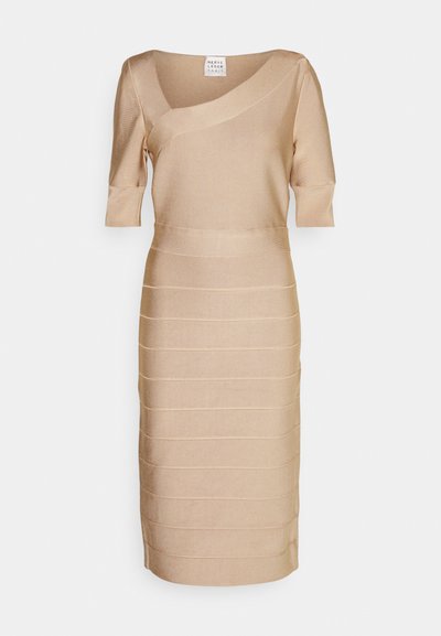Hervé Léger SQUARE SLEEVE ICON DRESS - Shift dress - beige