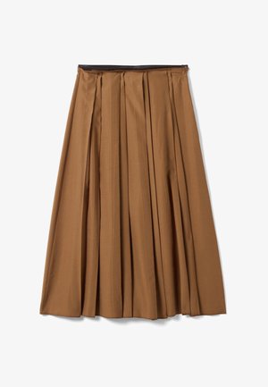Stefanel, PLEATED MIDI SKIRT. - Falda acampanada - light tobacco brown