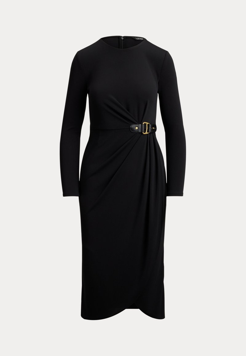 ralph lauren buckle trim jersey dress Lauren Ralph Lauren BUCKLE TRIM STRETCH JERSEY DRESS - Shift dress - black