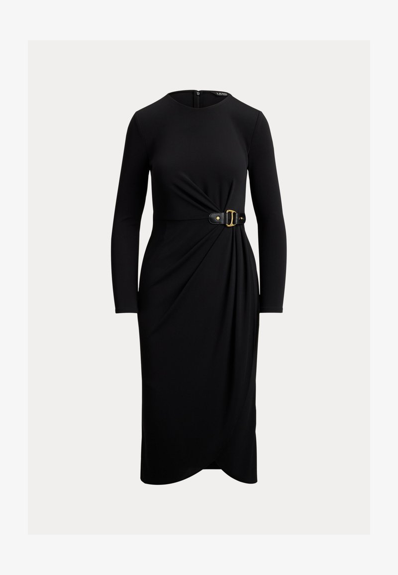 ralph lauren buckle trim jersey dress Lauren Ralph Lauren BUCKLE TRIM STRETCH JERSEY DRESS - Shift dress - black