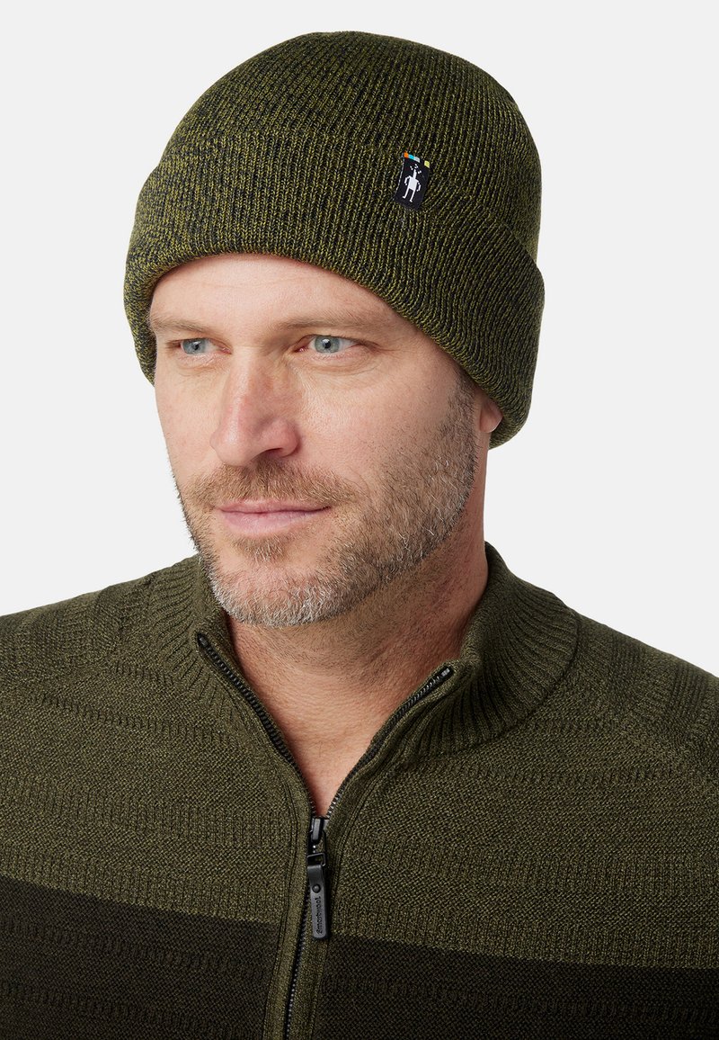 Smartwool COZY CABIN Muts winter moss/donkergroen gemêleerd