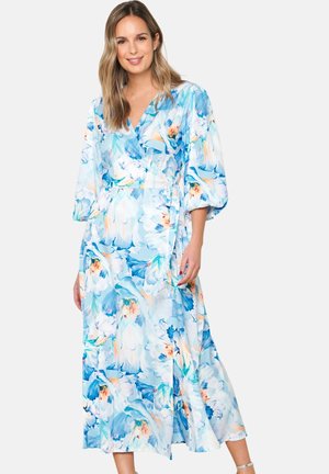 LolaLiza WRAP WITH FLORAL PRINT - Vapaa-ajan mekko - pastel blue