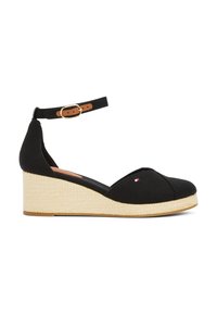 Tommy Hilfiger FLAG CLOSED TOE MID WEDGE - Aukštakulniai su platforma - black