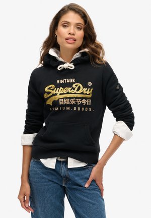 Superdry & Co EMBELLISHED VINTAGE LOGO GRAPHIC - Felpa con cappuccio - jet black