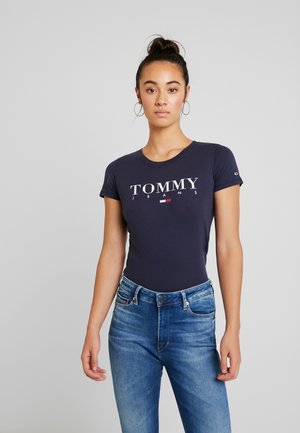 ESSENTIAL SLIM LOGO TEE - T-shirts med print - black iris
