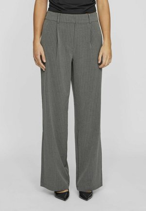 VILA HIGH WAIST - Stoffhose - medium grey melange