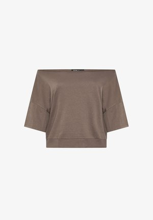 Yours Clothing, PLUS SIZE CASUAL TOPS - Basic T-shirt - brown