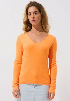 Authentic Cashmere Pullover - neon mandarin