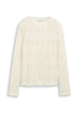 TOM TAILOR, LACE LONGSLEEVE T-SHIRT - Camicetta - off white