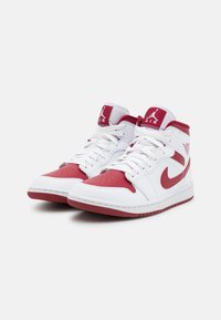 Jordan AIR JORDAN 1 MID - Sapatilhas de cano alto - white/pomegranate