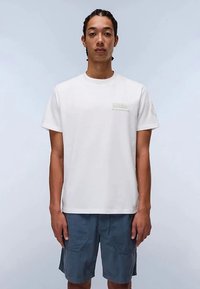 Napapijri AMUNDSEN - Marškinėliai su spaudiniu - white heron