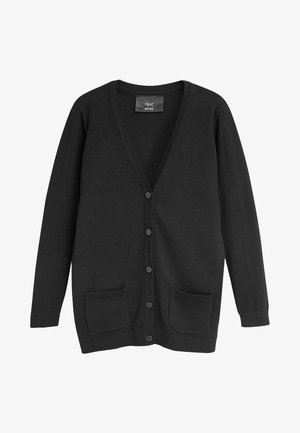 BLACK LONGER LENGTH V-NECK CARDIGAN (3-16YRS) - Neuletakki - black