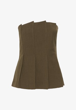 Gestuz, STACY PLEAT CORSAGE - Blouse - slate black melange