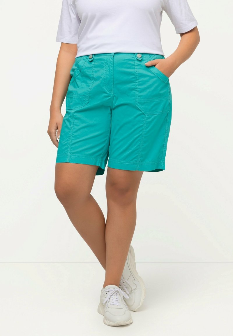 Ulla Popken BERMUDA STYLE POCHES CEINTURE CONFORTABLE - Šortky - turquoise