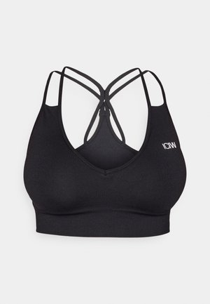 ICANIWILL DEFINE SEAMLESS V SHAPE BRA - Keskmiselt toetav spordirinnahoidja - black