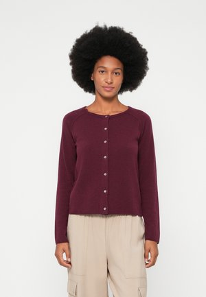 LAICA O NECK CARDIGAN - Cardigan - tawny port