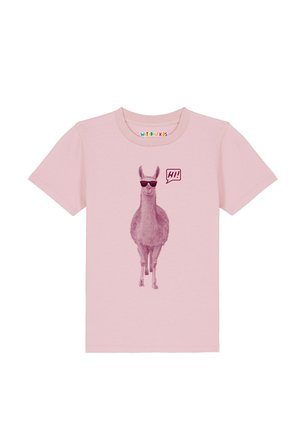 LAMA SAGT HI - T-Shirt print - cotton pink