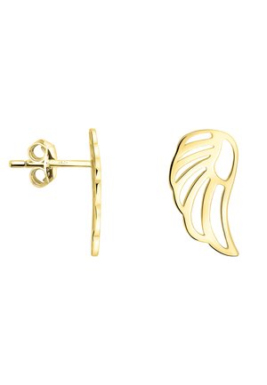 Guldøreringe med sten formet som delikate, filigran englevinger med lukkemekanismer som en sommerfugl.