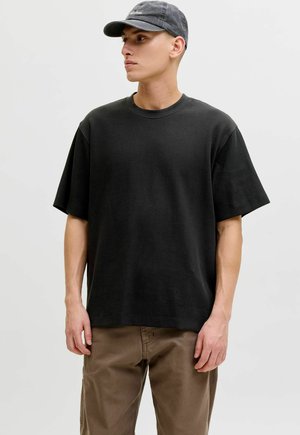 JJEHARRISON STRUCTURE TEE SS O-NECK SN - Pamata T-krekls - black
