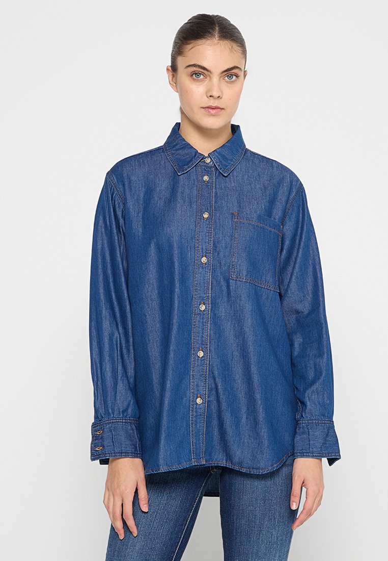 7 For All Mankind Overhemdblouse donkerblauw 7 For All Mankind Overhemdblouse donkerblauw