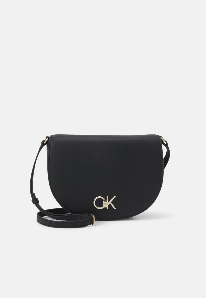 Calvin Klein LOCK SADDLE BAG Across body bag black Zalando.co.uk