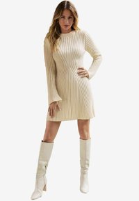 Friends Like These DETAIL LONG SLEEVE - Pouzdrové šaty - cream