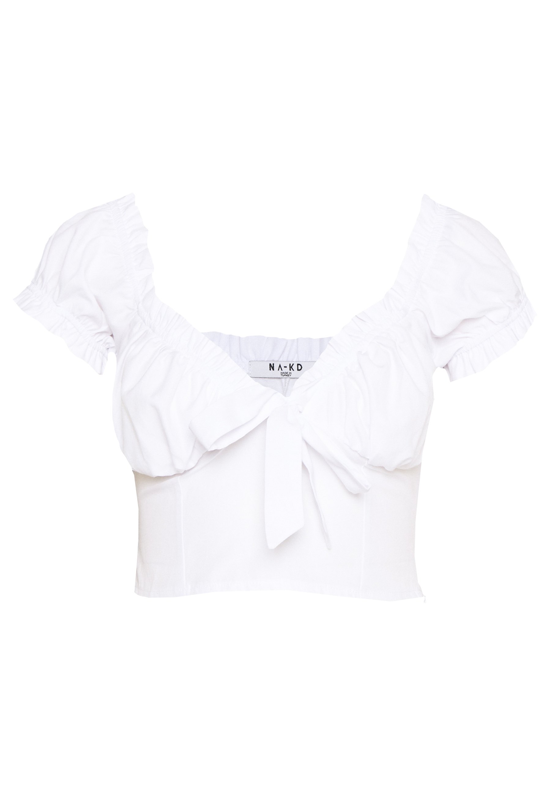 NA KD FRONT TIE CROPPED Bluser white Zalando.no NA-KD FRONT TIE CROPPED - Bluser - white