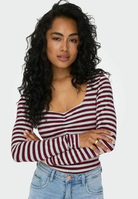 ONLY ONLFIFI RUCHING JRS - Langærmet T-shirt - chocolate truffle