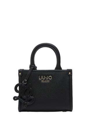 LIU JO, LIU JO MINI BAG WITH JACQUARD SHOULDER STRAP - Sac à main - black