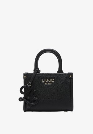 LIU JO, LIU JO MINI BAG WITH JACQUARD SHOULDER STRAP - Handtas - black