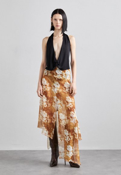 Ioannes SHAWL SKIRT - A-vonalú szoknya - sprayed lace ochre