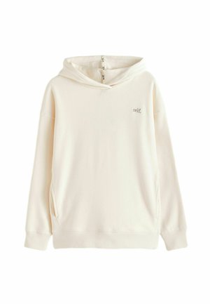 Helle sweatshirt mit Kapuze, langen Ärmeln, Fronttaschen und "self." auf der Brust sowie im Nahtbereich der Kapuze gestickt.