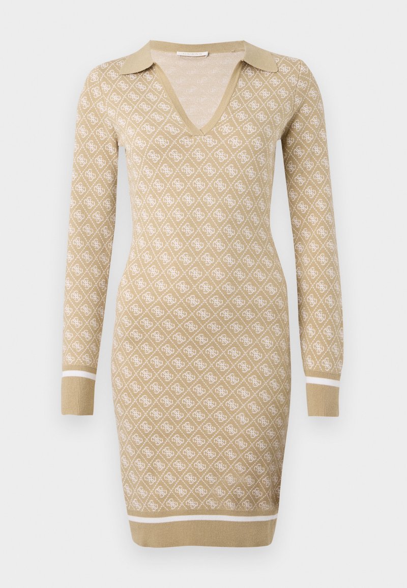 Guess Gebreide jurk taupe Guess Gebreide jurk taupe