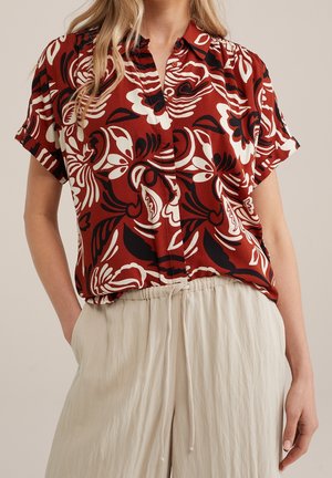 Overhemdblouse - mottled brown