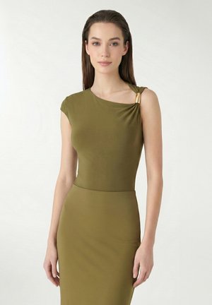 ASIMMETRICO CON DETTAGLIO ANELLO - T-shirt con stampa - oliva scuro