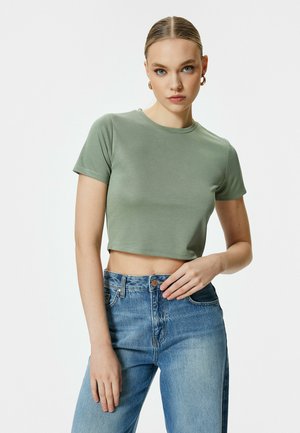 CREW NECK SHORT SLEEVE CROP - T-shirt basique - green