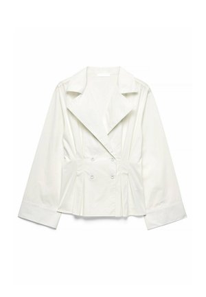 NA-KD, DOUBLE BREASTED CROPPED SHIRT - Overhemdblouse - white