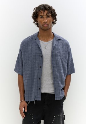 PULL&BEAR CHECK SEERSUCKER - Cămașă - blue